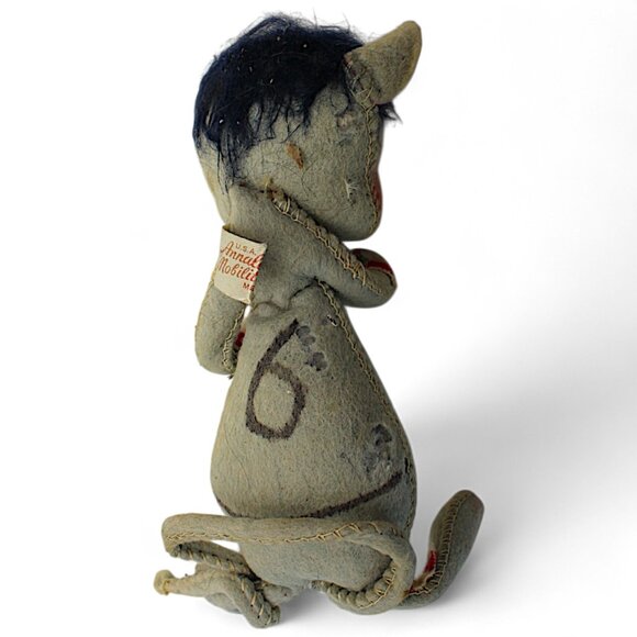 1969 Annalee Mobilitee Mouse Doll – Gray Felt with Orange Hat USA - Picture 2 of 6